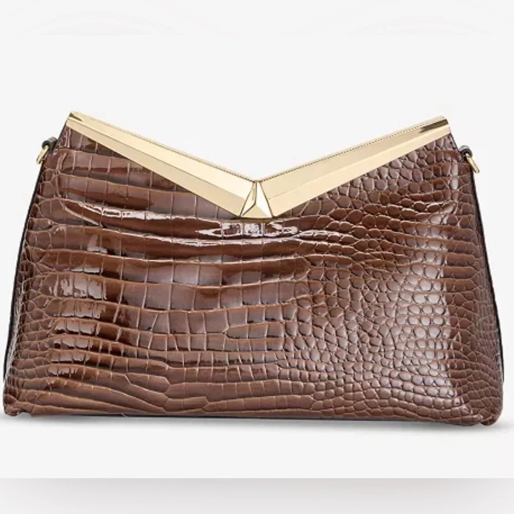 I.N.C. International Concepts Bawdii Croc-Embossed Shoulder Bag🤎🐊